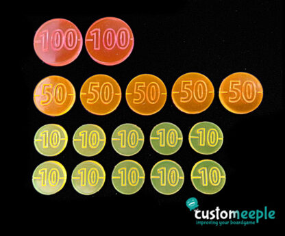 Customizable fluorescent coins (1 unit)