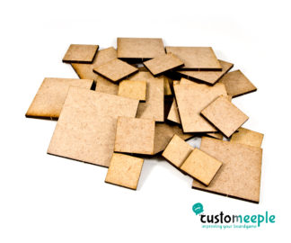 SLOTTED ROUNDED SQUARE 20mm NATURAL MDF BASES for Roleplay Miniatures