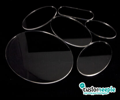 Bases de metacrilato transparente ovaladas