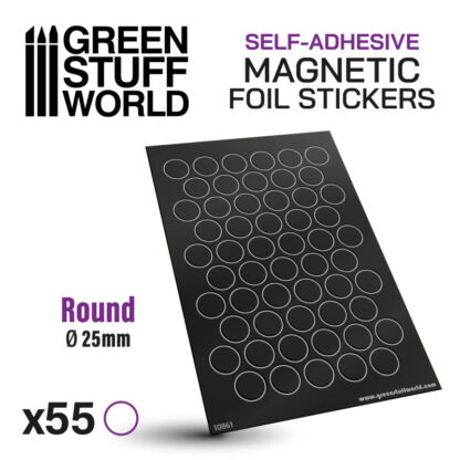 GSW: Self Adhesive Magnetic Foil Stickers Round 25mm
