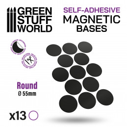 Self-Adhesive magnetic bases 55mm (x13)