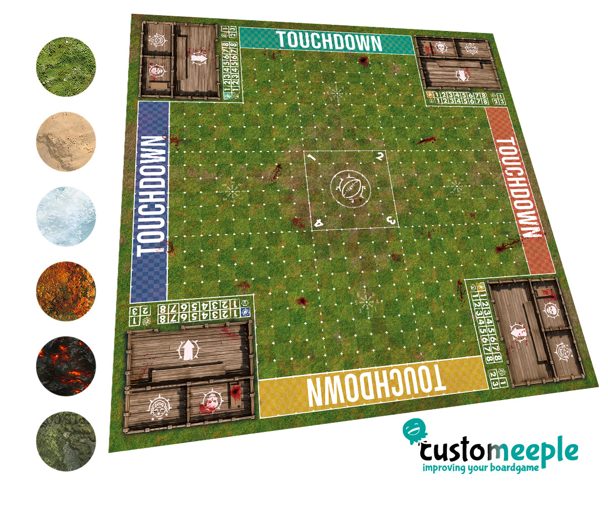 Fantasy Football Deathbowl Elevens Pitch | BBs3 Compatible Game Mat | 100x100 cm