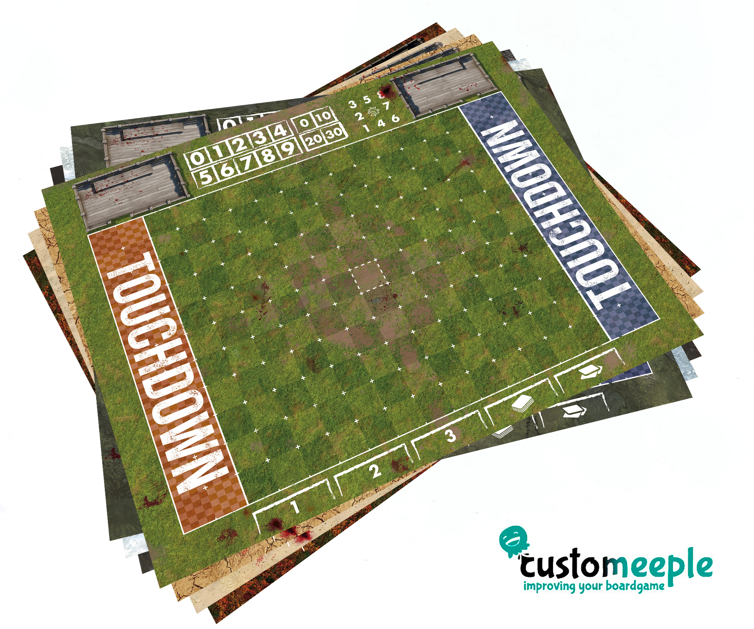 Fantasy Football Blitz Pitch | Compatible Game Mat | 60x55 cm
